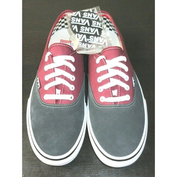 Vans Men\'s Skate Authentic Asphalt Pomegranate Suede Canvas shoes Sizes NIB main image 4